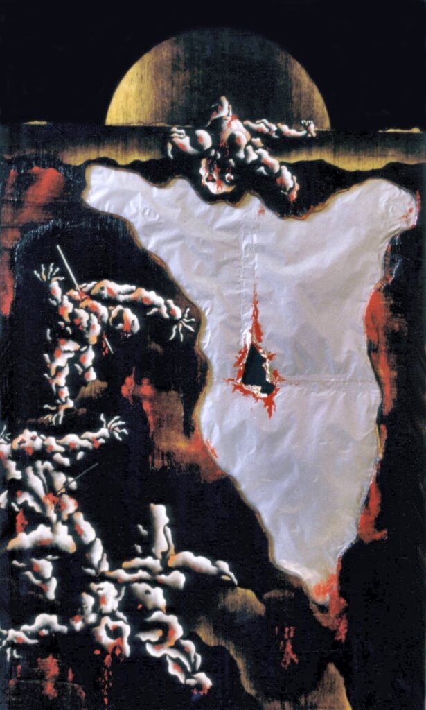 Zatar-Nagomia: I morti con noi creano (olio su tavola cm 60x100)