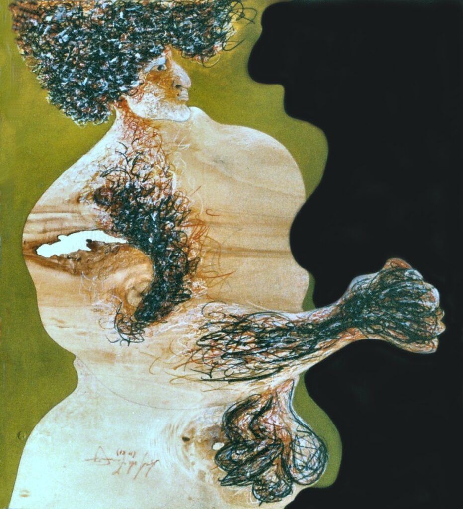 Io ti spaccherò (tecnica mista su tavola cm 63x55) (novembre 87)