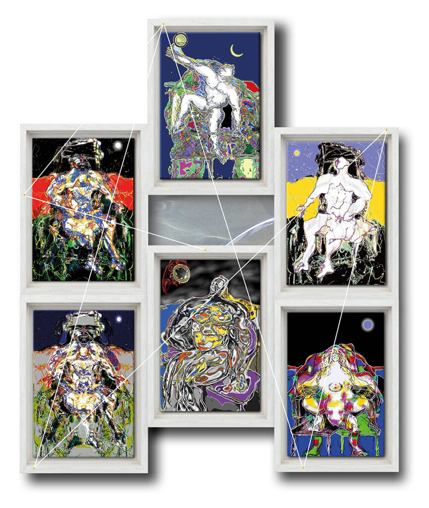 "Riflessi nel tempo" - Gennaio 2024 - Assemblaggio di stampe su tela - cm 78 x 90