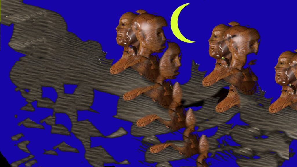 “Incontri multipli sotto la luna” (2018)
cm. 70x40
(Stampa Topsec montata sotto plexiglass)
Edizione unica di 3