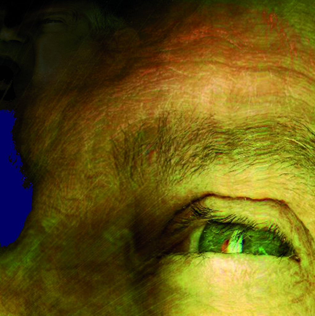 “Sguardo in una notte profonda” (particolare) 2018 (Stampa diretta su tela antichizzata) cm 50 x 50