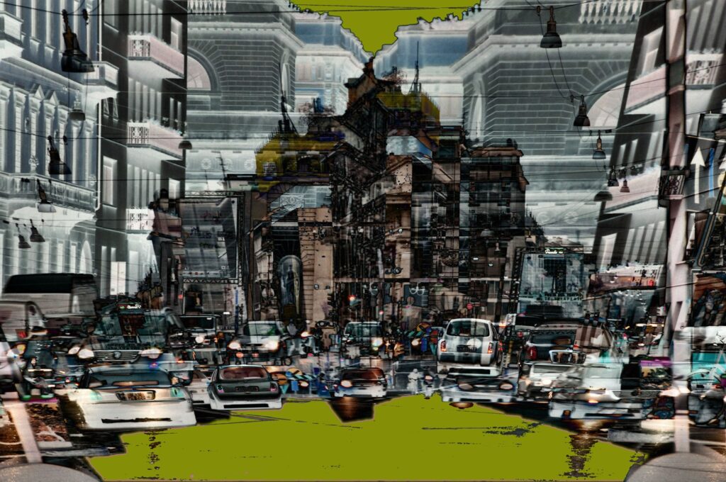 “Ingorgo urbano” - 2007 (cm 150 x 99,63) (Stampa lightjet su carta Kodak Endura montata sotto plexiglass satinato) Tiratura : Edizione unica di 3